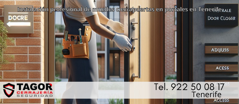 Instalación profesional de muelles cierrapuertas en portales en Tenerife